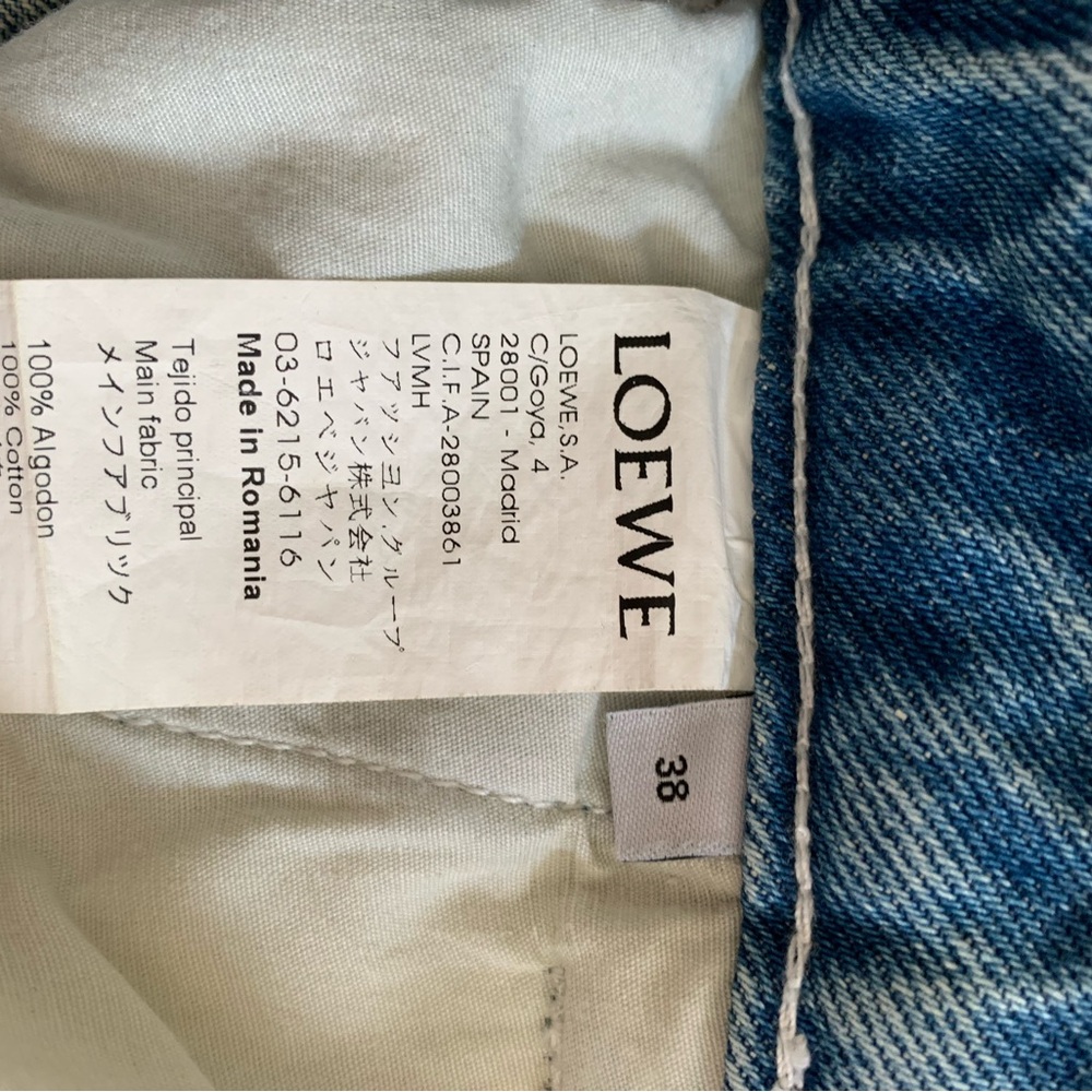 LOEWE Blue Denim Women’s Jeans with Embroidered Cuffs - Picture 16 of 16